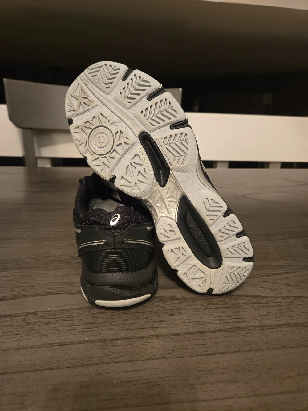 Asics Black and White Athletic Running Shoes